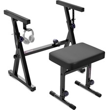 Piano Keyboard Stand and Bench Set - Portable Heavy Duty Digital Piano Stand ...