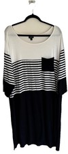 Womens Torrid Mini Jersey Tee Shirt Dress Black & White Plus Size 3 Fall Casual