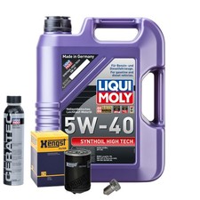 Motoröl 5W40 LIQUI MOLY 5L+HENGST Ölfilter+Cera Tec+Ölablassschraube