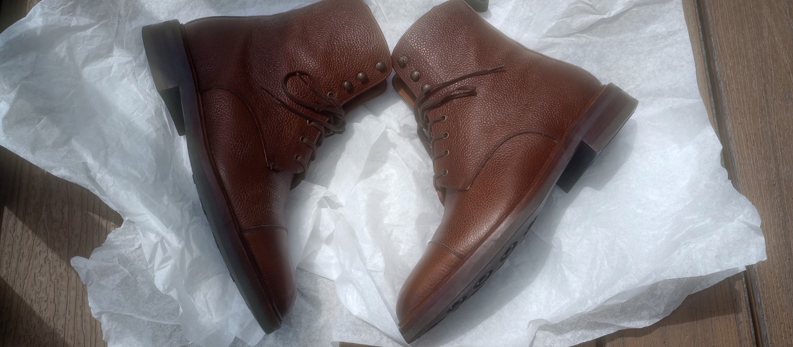 SAOLA Stivali Sons of Henrey marroni grani cerosi adatti a Meermin 7 UK Allen Edmond da uomo 8 US