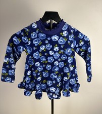 Vintage SWAT Kids Floral AOP Velour Cottagecore Top Dress Size Small Made in USA