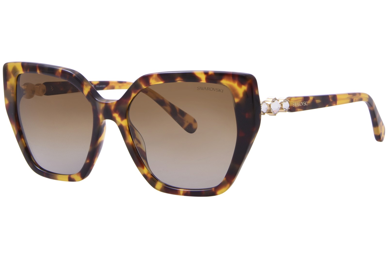 Солнцезащитные очки Swarovski SK6016 1004T5 Женские среднего размера Havanaполяризованные коричневые 56 мм 23890₽