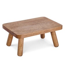 Solid Wood Stool Wooden Step Adults Bedroom Kitchen Bathroom High Bed Footrest