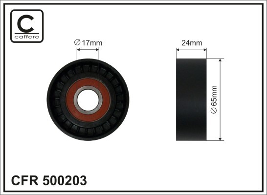 CAFFARO 500203 Tensioner Pulley, V-ribbed belt for FORD