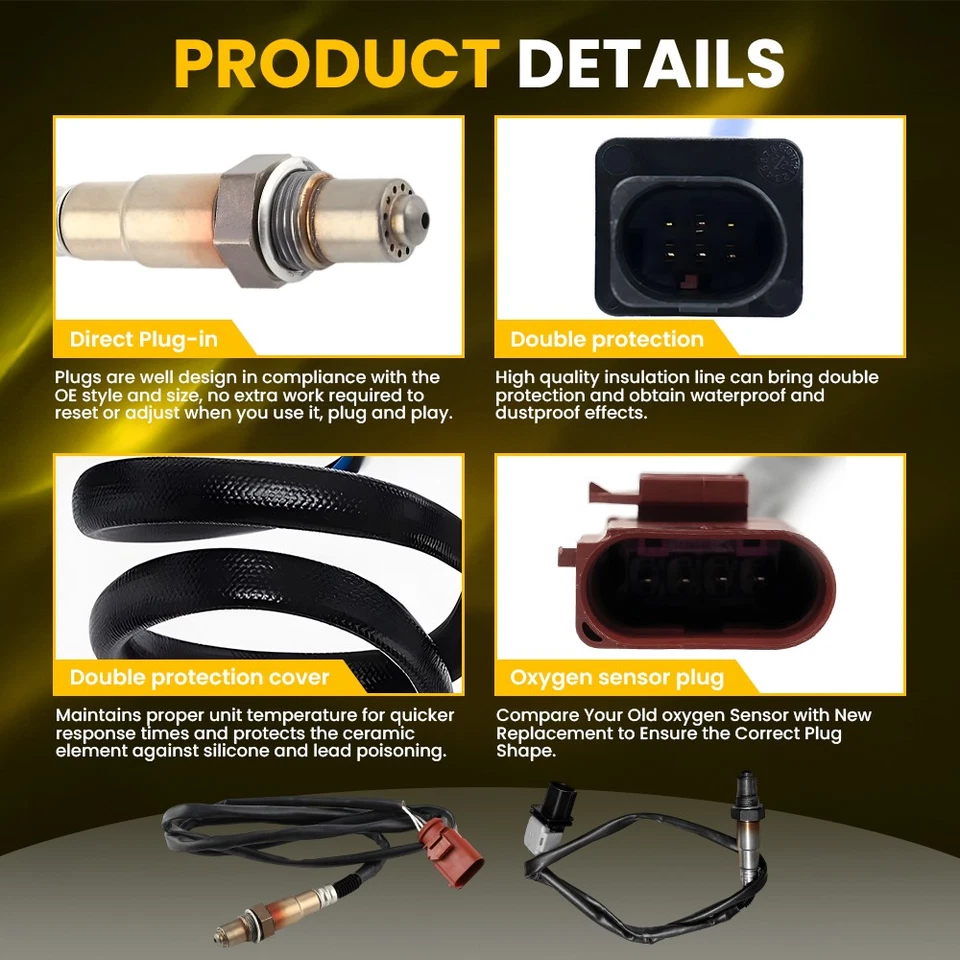 2X Sensores de oxígeno O2 aguas arriba y aguas abajo para 10-14 Volkswagen CC 2,0 L 234-4829 Foto 3 de 4