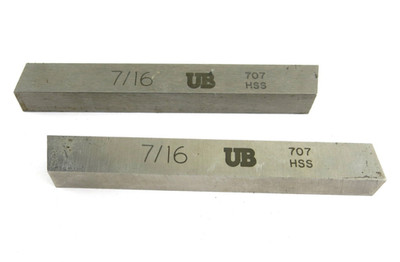 Lot of 2 UB 707 HSS Lathe Cutting Tool Bit 7/16'' x 7/16'' x 4''