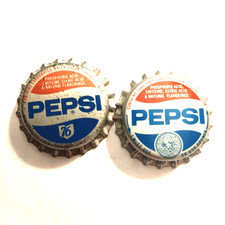 Lot of 2 Vintage PEPSI Bottle Caps, Featuring 76 and LA TAX PAID