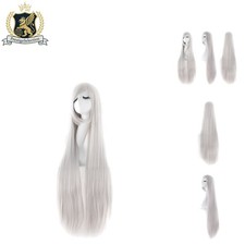 40" Silver Gray Anime Cosplay Wig - Heat Resistant Stylish Straight Hair