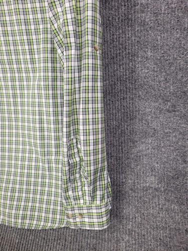 Eddie Bauer Men Med Green Plaid Poly Cotton Wicking Outdoor Camp Hike Mesh Yoke - Picture 14 of 20