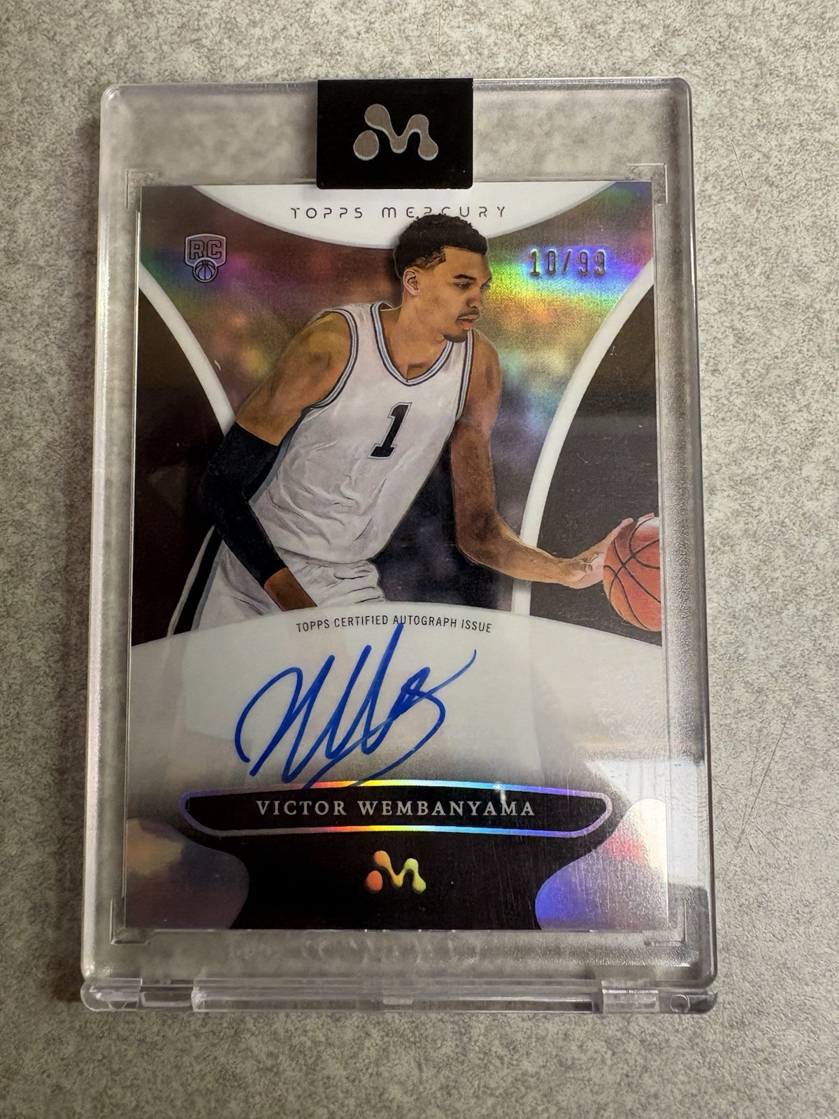 2023-24 VICTOR WEMBANYAMA Rookie RC Topps Mercury WA-4 AUTO Refractor /99