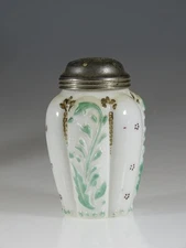 EAPG Northwood Milk Glass White Paneled Sprig Sugar Shaker Muffineer c.1890