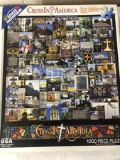 WHITE MOUNTAIN 1000-Piece Jigsaw Puzzle "Cross in America" 24 x 30 COMPLETE