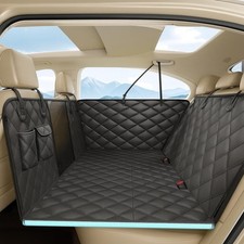 Hard Bottom Dog Car Seat Cover for Back Seat, Back Seat Extender for Dogs, Wa...