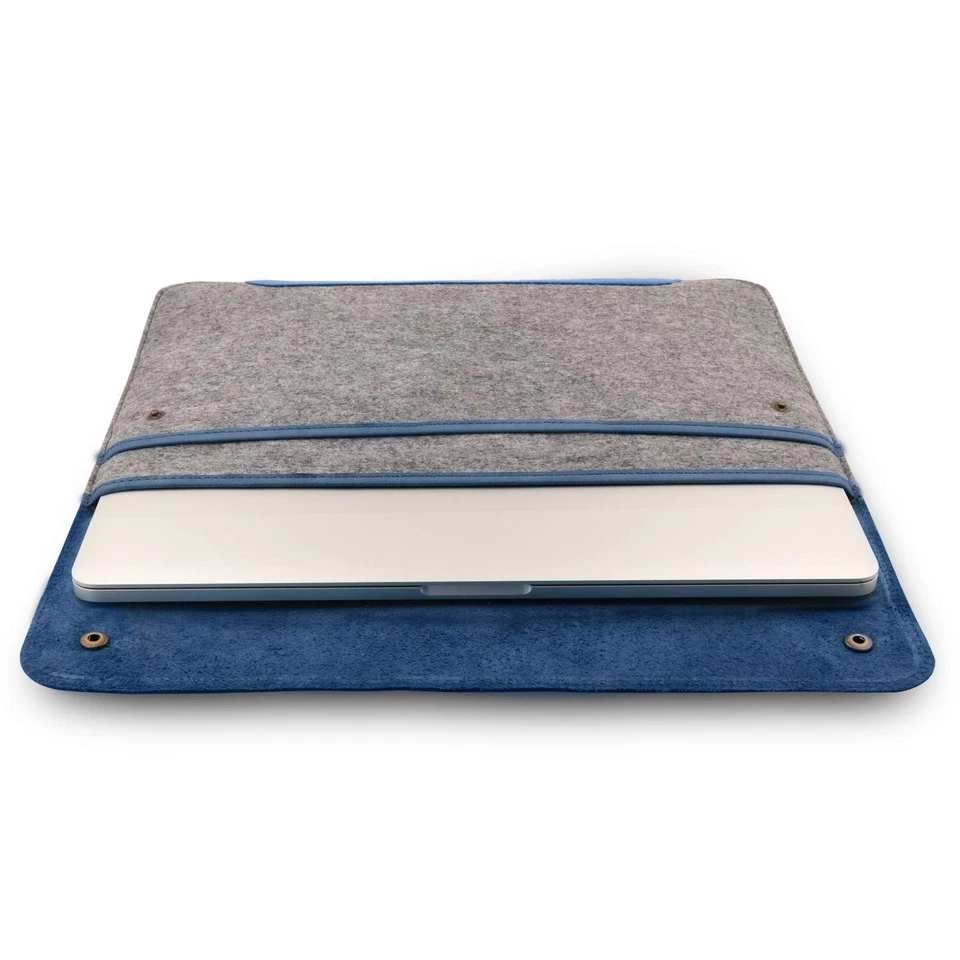 Housse MacBook en Cuir Véritable et Polaire pour MacBook Pro et MacBook Air -... - Photo 2/4