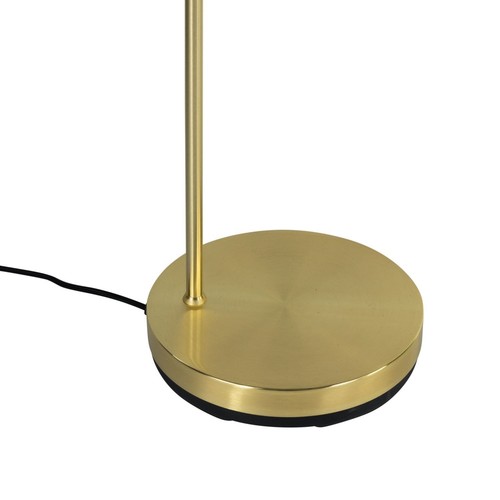 Modern Satin Brass Gold Floor Lamp Standing Light with Frosted Glass Shade - Picture 5 of 9