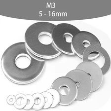 M3/5mm 7mm 8mm- 16mm Zinc Plated Flat Penny Repair Washers For Bolts & Screws
