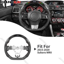 Carbon Fiber Led Perforated Leather Steering Wheel Fit Subaru Sti Wrx 2015-2021