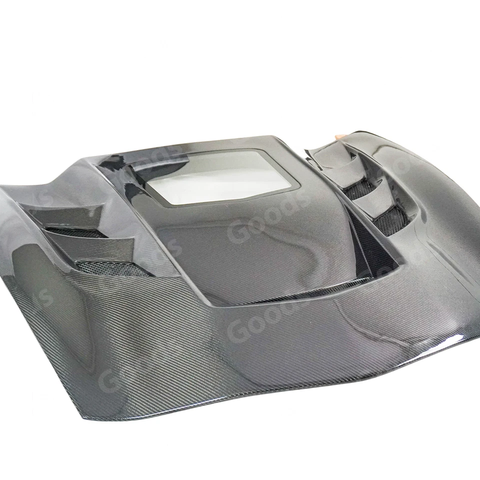 Capô de motor dianteiro ventilado de fibra de carbono real compatível com Chevrolet Corvette C7 2014-2019 - Imagem 4 de 4