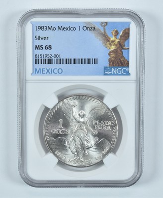 1983 Mo Mexico 1 Onza Silver Libertad MS68 NGC Mexico Label | eBay
