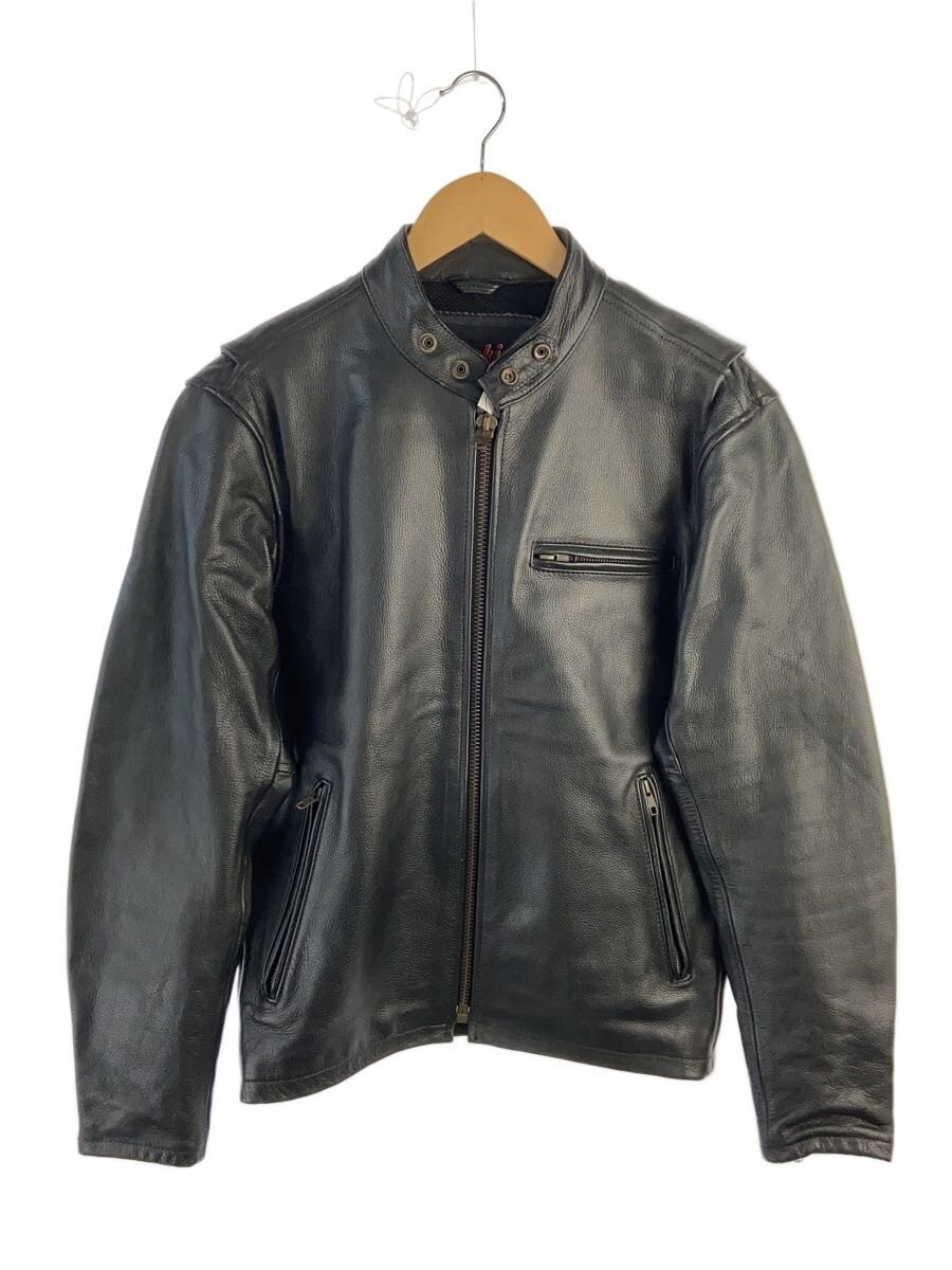 Single Rider Jacket/M/Cowhide/Blk/Plain// 3566