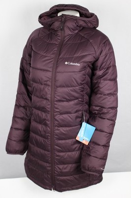 Columbia Women's Heavenly Long Hooded Jacket Omni Heat Wine WL011 607