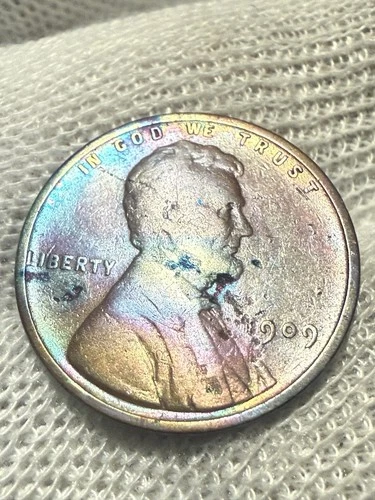 1909 VDB Philadelphia Mint Copper Lincoln Lustr AU +Wheat Cent High Grade Toned