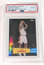 2007 TOPPS CHROME 1957-58 VARIATION LEBRON JAMES White Refractor #66/99 PSA 8📈