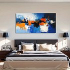 Contrasting Vibrant Abstract Cityscape Unframed Canvas Painting for Living