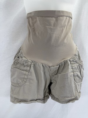 Motherhood Maternity Women s Size Medium  Khaki Tan Shorts Belly Band Stretch