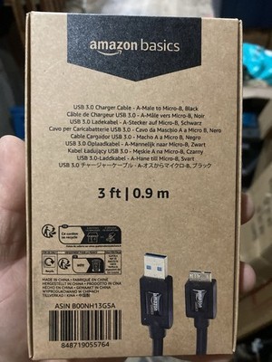 NEW 3FT USB A to Micro B USB Data Charger Cable Cord (U2A1-MCB-03BLK) 50+SOLD