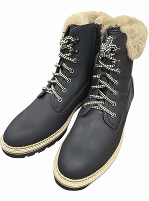 Steve Madden Women's Alaska Winter Boots w/ Faux Fur Trim Black US Size 6.5