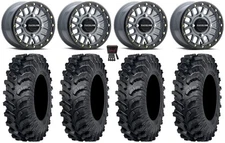Raceline Podium Bdlk 14" Wheels Grey 27" MT911 Tires Sportsman 550 850 1000