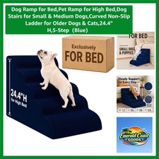 Dog Ramp for Bed,Pet Ramp for High Bed,Dog Stairs for Small Medium Dogs,Cur...