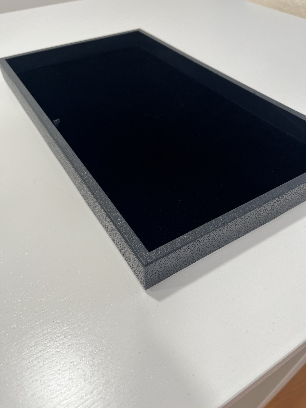 1" Standard Plastic Black Stackable Jewelry Display Tray With black velvet pad