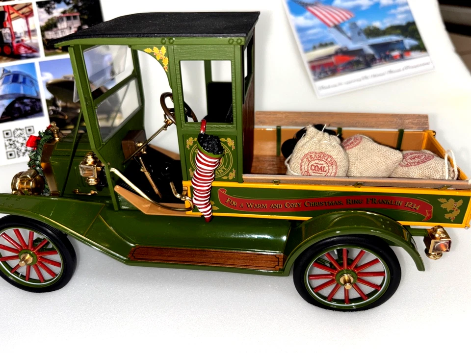 Camión de carbón Franklin Mint 1913 Ford Modelo T Navidad escala verde 1:16 INV# 3751 Foto 4 de 4