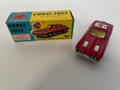 Corgi Model 310 Chevrolet Corvette Sting Ray 1963 Red with original box