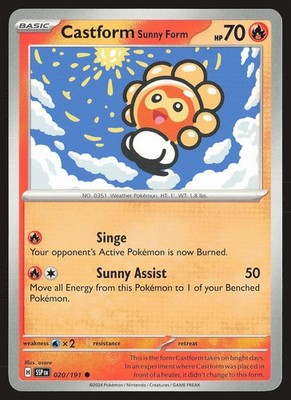 SV08: Surging Sparks Castform Sunny Form #020/191 Common Pokemon Card
