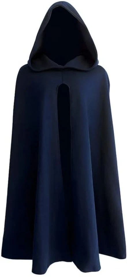 Manto com capuz verde lã imitação - Fantasia de bruxo e renascentista essencial - Imagem 3 de 4