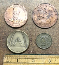 4 TOKEN Medal Medallion ST LOUIS ARCH Eads Bridge LOUISIANA PURCHASE 1904 1953