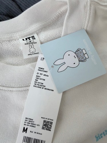 Sweat d'anniversaire Uniqlo Miffy in Bloom Miffy's blanc cassé femme neuf avec étiquette - Photo 14/15