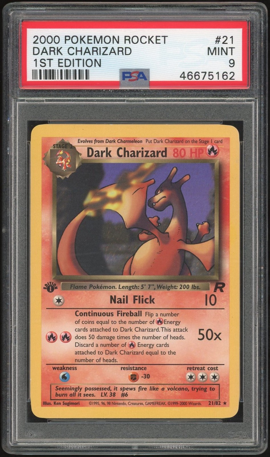 2000 Pokemon Rocket Dark Charizard #21 MINT PSA 9 1st Edition