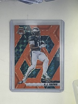 A.J. Brown 2025 Mosaic Orange Fluorescent /25 #78 SSP Eagles