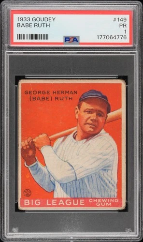 1933 GOUDEY #149 BABE RUTH PSA 1