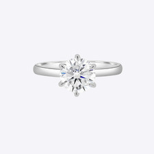 14k White Gold Ring For Women Lab Grown Round 1.5 Carat IGI Certified Diamond  7