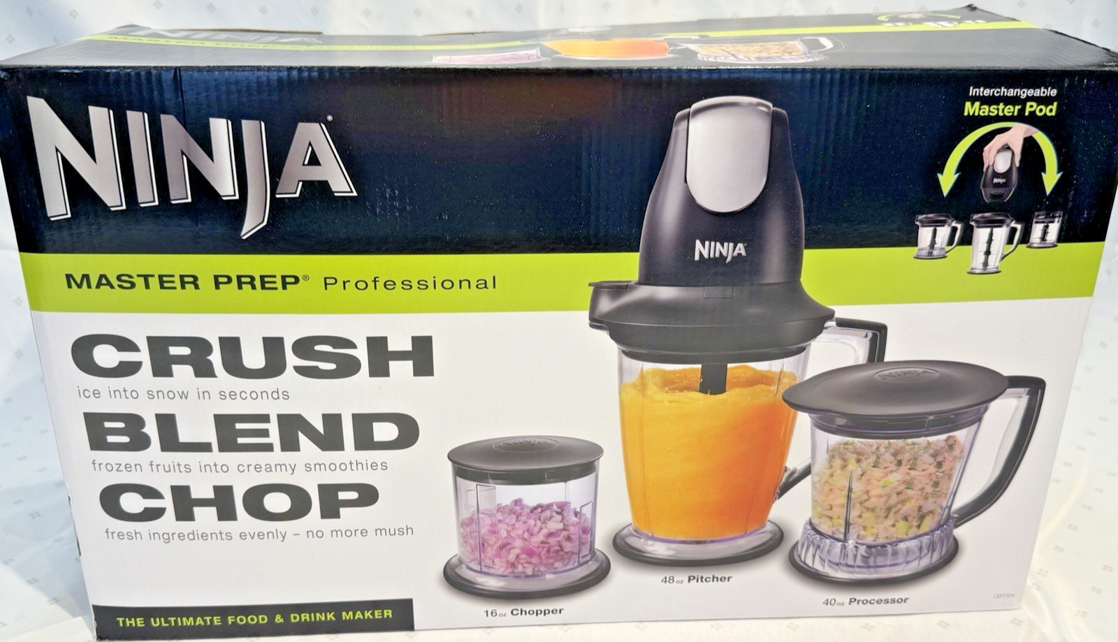 Ninja QB1004 Electric Blender/Food Processor with 450W Base,