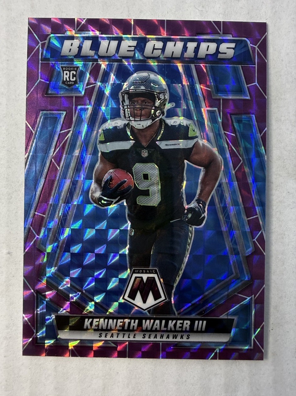2022 Mosaic Rookie Kenneth Walker III Blue Chips /49 BC-13 Seattle Seahawks RC