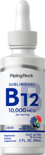 Vitamin B12 Sublingual 10000 mcg 2 Fl Oz Non-GMO by Piping Rock