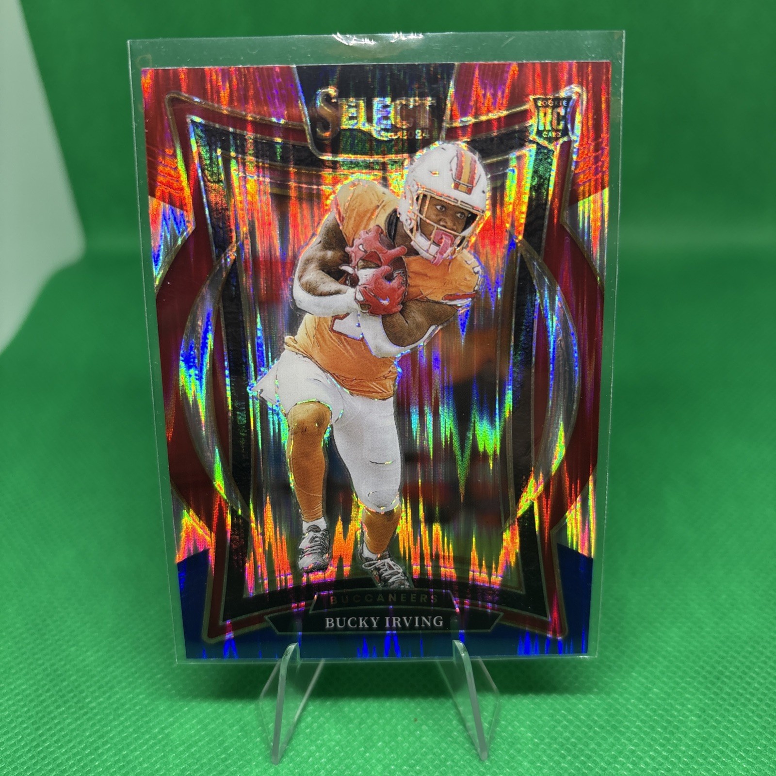 2024 Panini Select - Concourse Bucky Irving #4 Red & Blue Shock Prizm (RC)