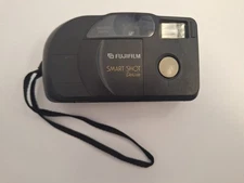 FujiFilm Smart Shot Deluxe 35mm Vintage Film Point-and-Shoot Camera with Strap