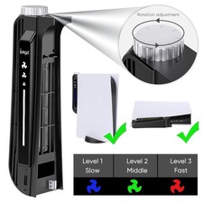 PS5 Game Console External Cooler Additional USB Port LED Ind With 3 Speed Levels
